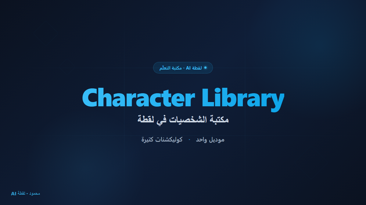 Character Library في لقطة AI — موديل واحد لكوليكشنات كتيرة